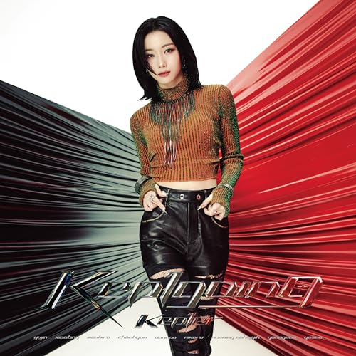 Kep1er album cover featuring a woman with black and red background.