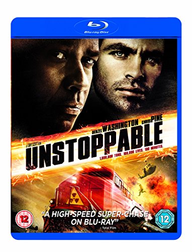 Unstoppable" Blu-ray cover featuring Denzel Washington and a speeding train.