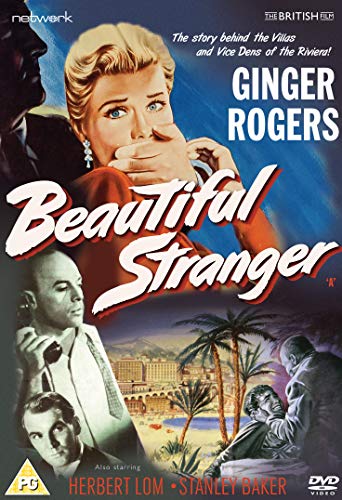 DVD cover for "Beautiful Stranger" featuring Ginger Rogers and Herbert Lom.