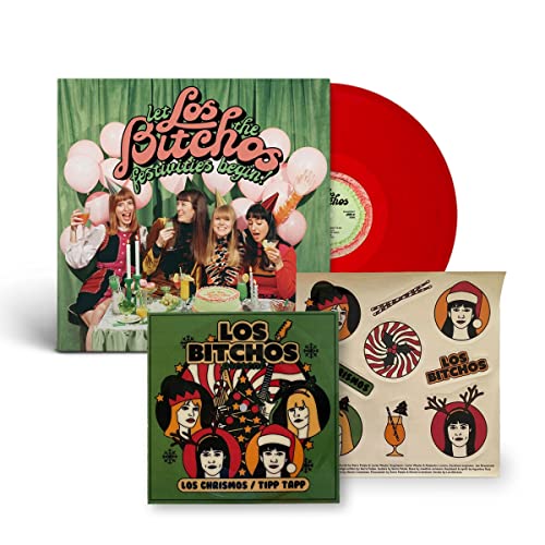 Los Bitchos vinyl record with album art, stickers, and insert.