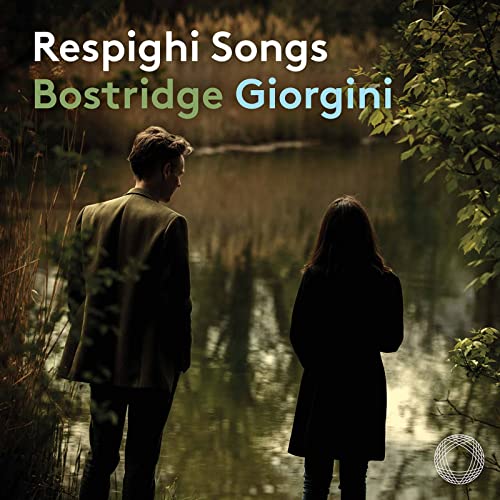 CD cover: two figures seen from behind near water, text "Respighi Songs".
