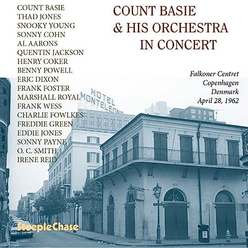 CD cover for Count Basie & His Orchestra’s “In Concert” with building image.