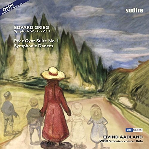 Vinyl LP cover: painting of figures in a landscape, “Grieg: Symphonic Works”.