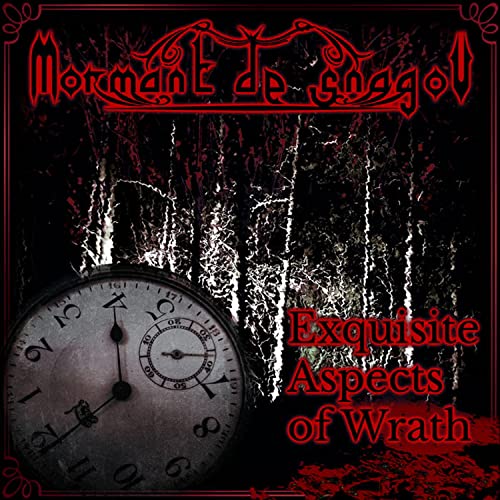 CD cover: dark forest, pocket watch, red text, ornate frame.