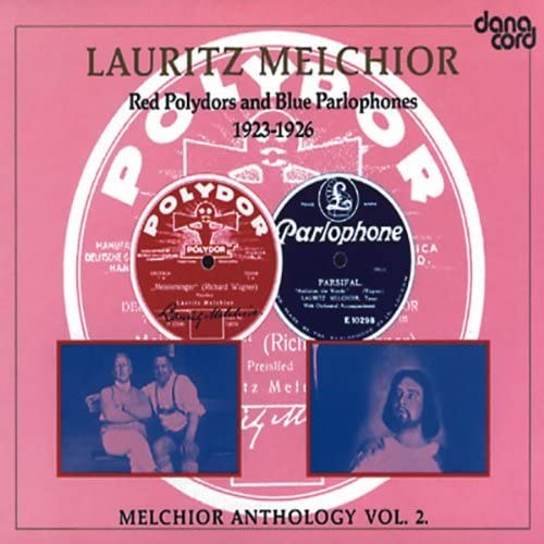 CD cover for Lauritz Melchior anthology featuring record labels and portraits.