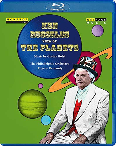 Blu-ray cover for "Holst: View of the Planets" with Ken Russell portrait.