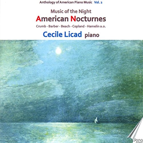 CD cover for Cecile Licad’s “American Nocturnes” with a nighttime landscape.