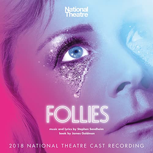 CD cover for “Follies” musical cast recording, featuring an eye with glitter.