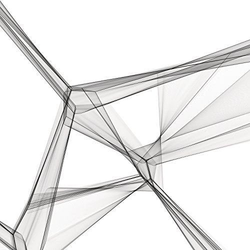 Abstract gray lines forming a geometric, fragmented network on a white background.