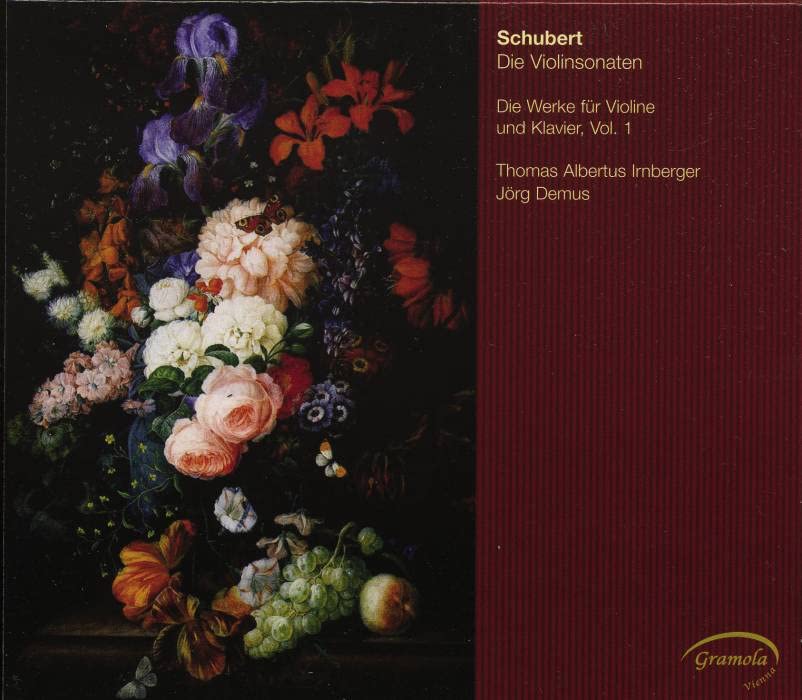 CD cover with a still life painting of colorful flowers and fruit.