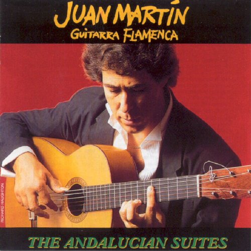 Juan Martin playing a classical guitar, album cover for Andalucian Suites.