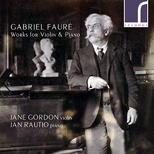 CD cover featuring a portrait of composer Gabriel Fauré at a piano.