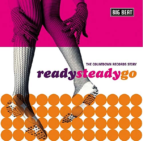 CD cover with legs in patterned tights and orange circles.