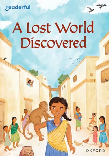Book cover depicting a girl with a monkey in an ancient city.
