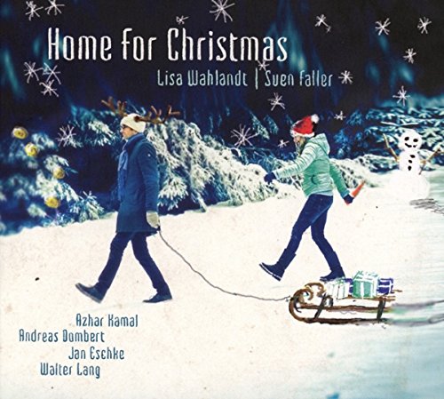 CD cover: couple pulling a sled with gifts in a snowy landscape.
