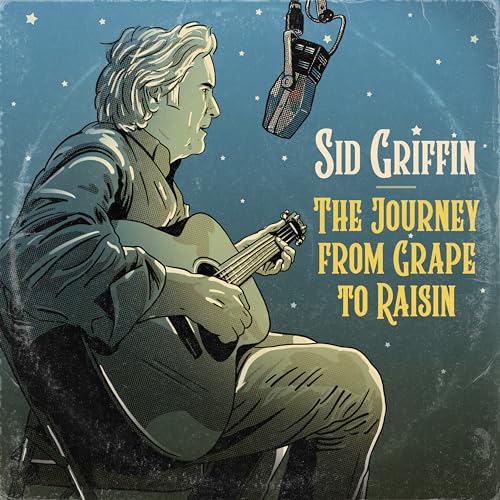 Sid Griffin portrait with guitar and vintage microphone, album cover art.