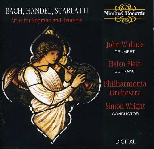 CD cover: stained-glass angel playing a flute, text listing performers.