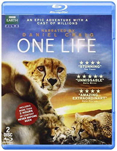 One Life" Blu-ray cover featuring cheetahs in a savanna landscape.