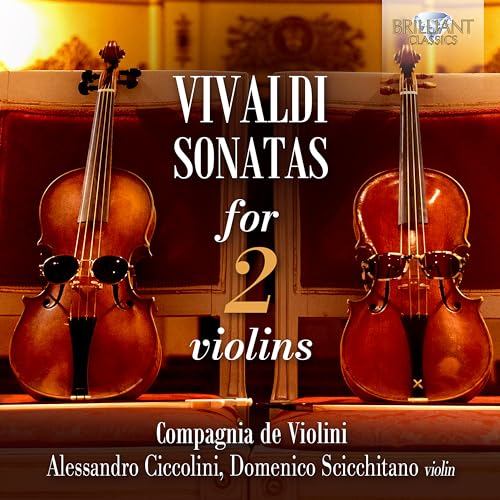 CD cover featuring two violins with “Vivaldi Sonatas for 2 violins” text.