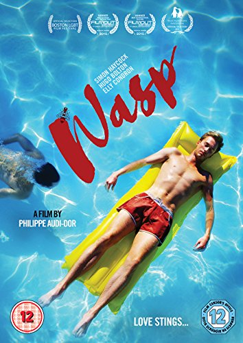DVD cover for "Wasp" featuring a man on a pool float and a wasp.