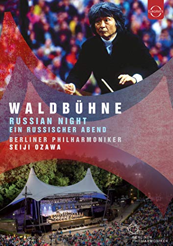 DVD cover: Seiji Ozawa conducting with a stage and audience backdrop.