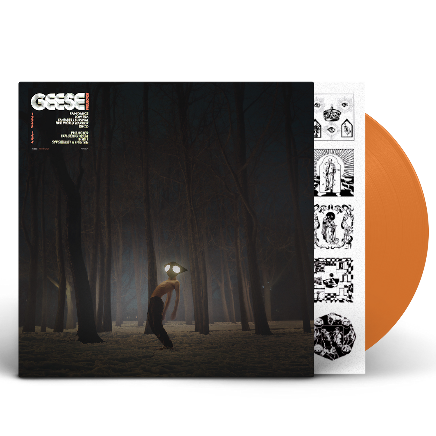 Vinyl record for Geese’s “Projector” album, featuring a forest scene.