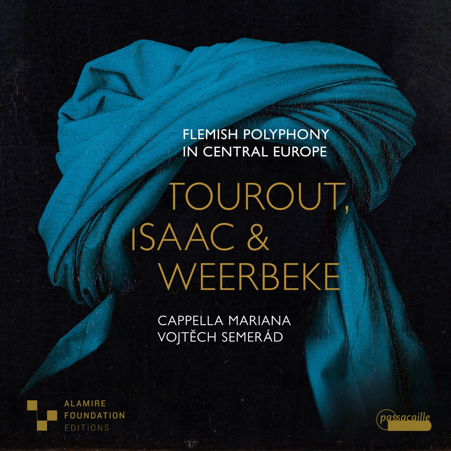 CD cover with blue fabric texture and text: "Tourout, Isaac & Weerbeke".