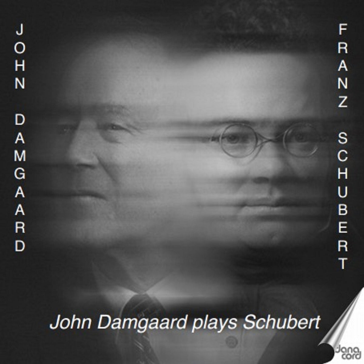 Black and white CD cover featuring pianist John Damgaard.