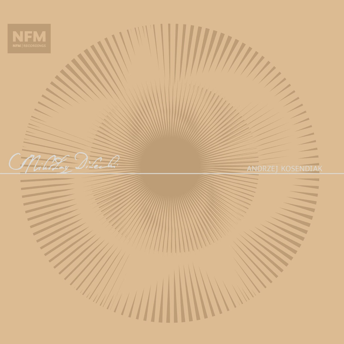 CD cover with radiating lines and artist names in center.