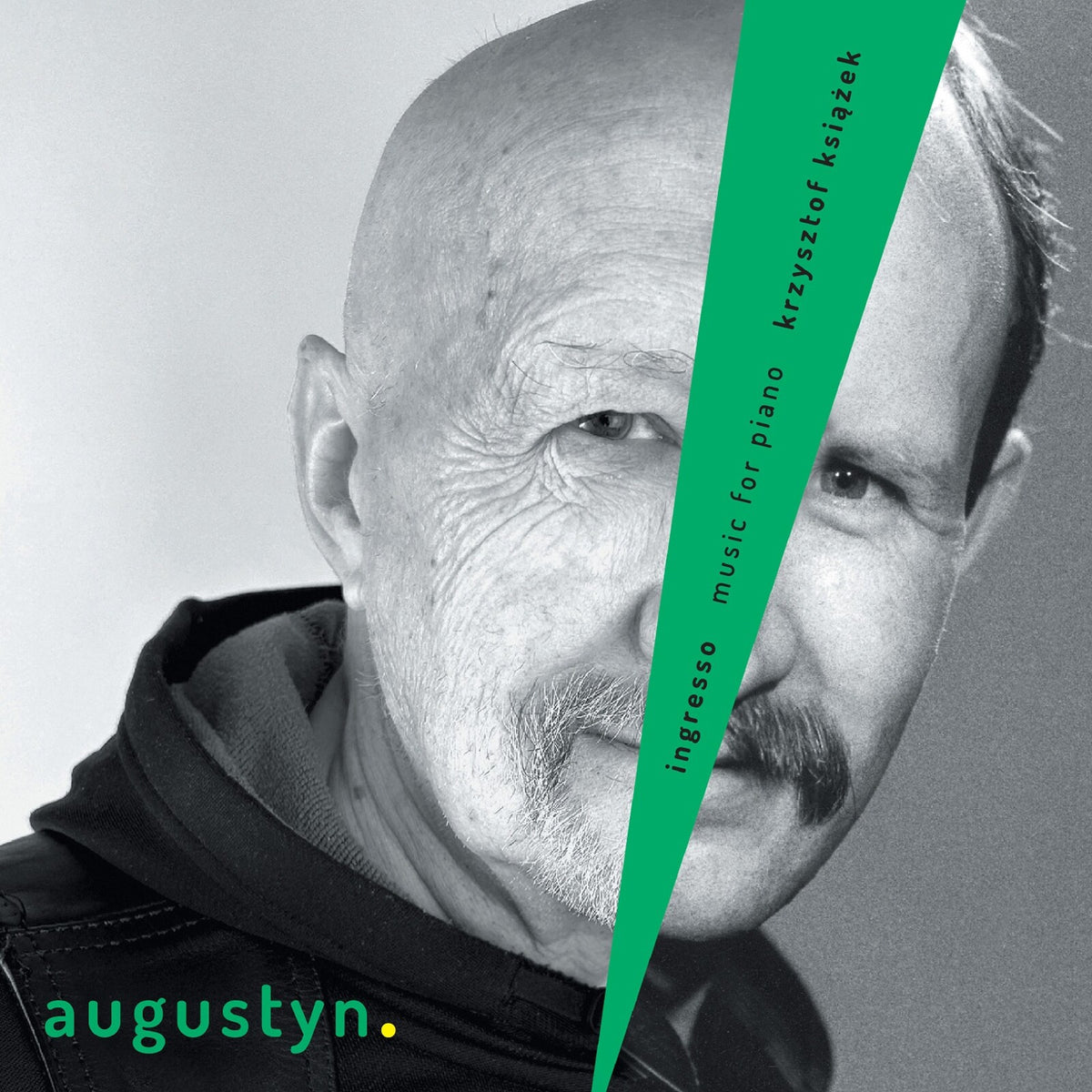 CD cover featuring a close-up portrait of an older man with green text.