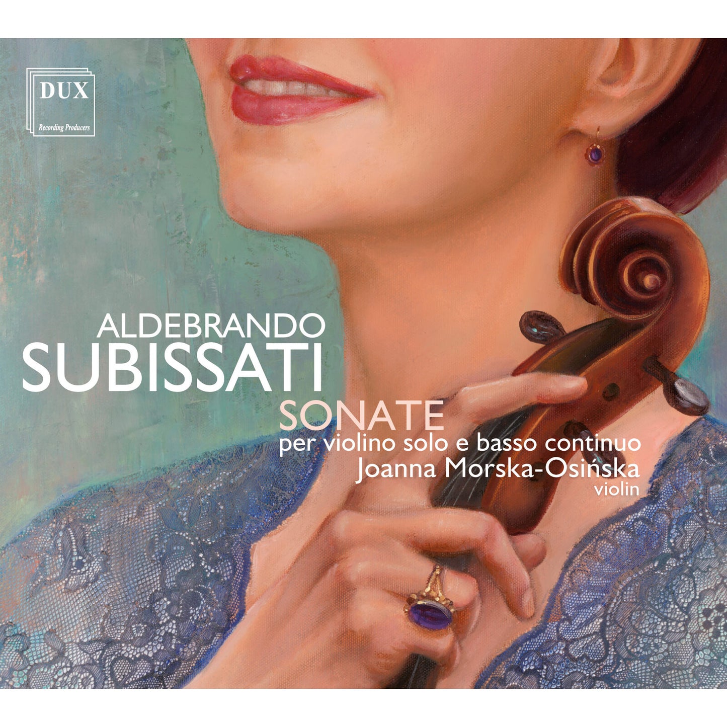 CD cover featuring a violin and abstract painting, titled "Subissati Sonate.
