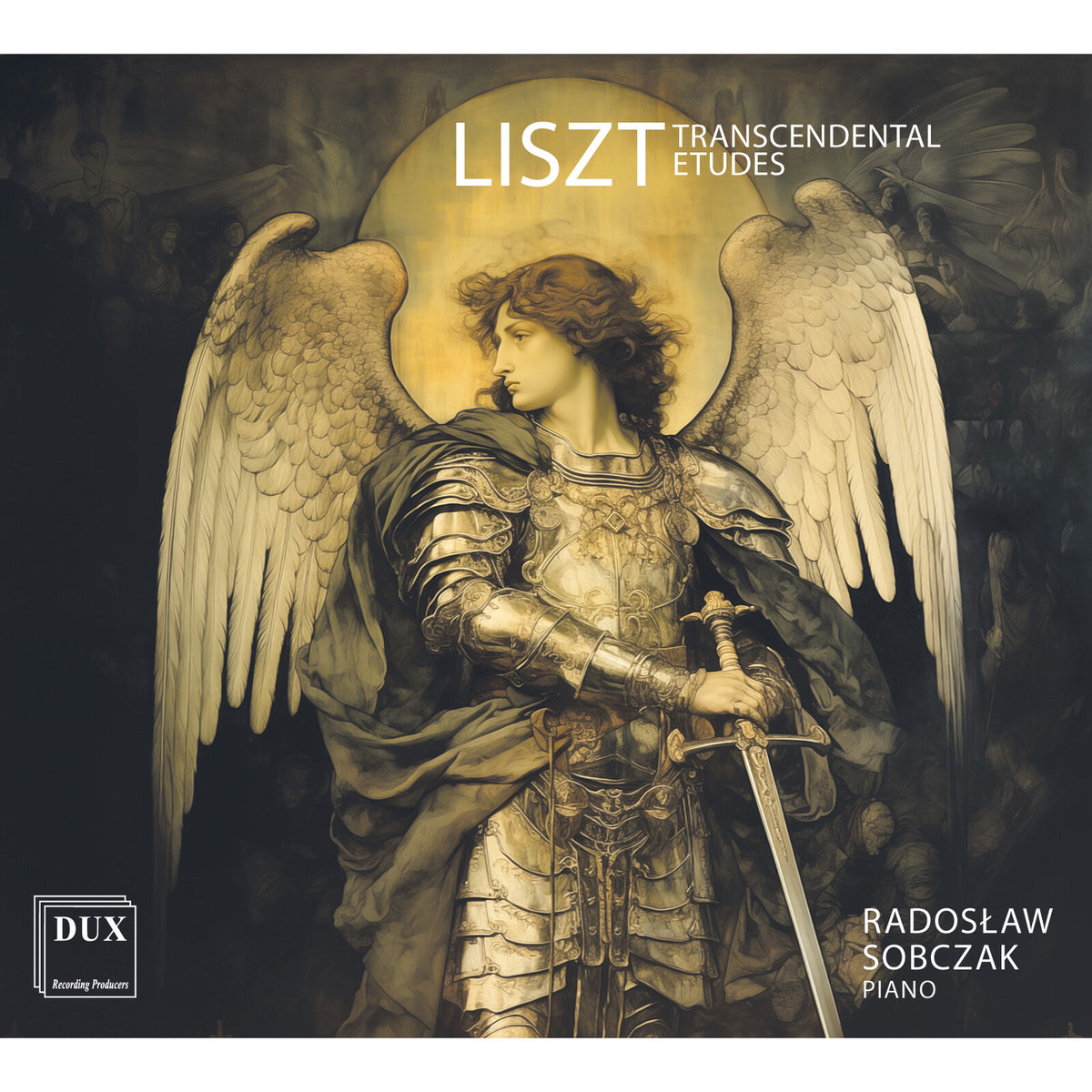 CD cover featuring a painting of an armored angel with large wings.