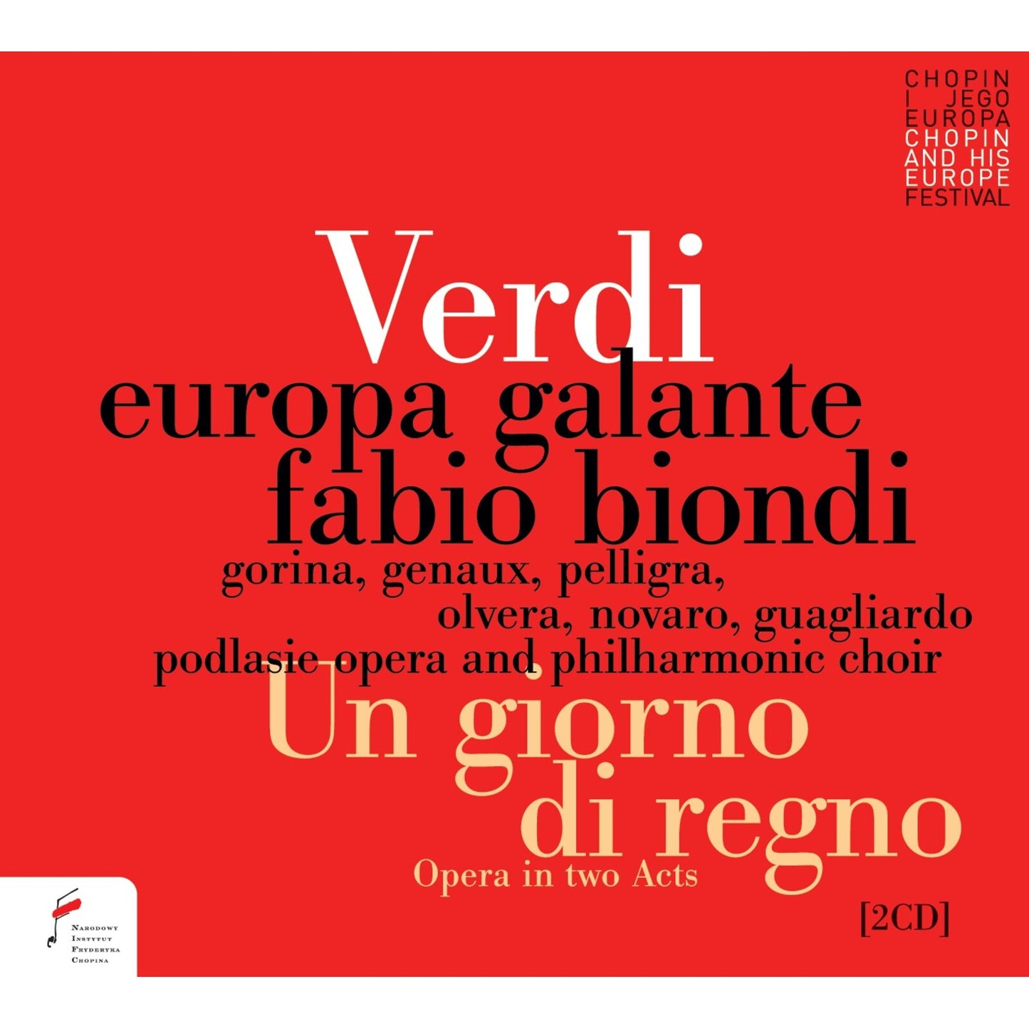 Red album cover displaying "Verdi" and "Un giorno di regno" text.