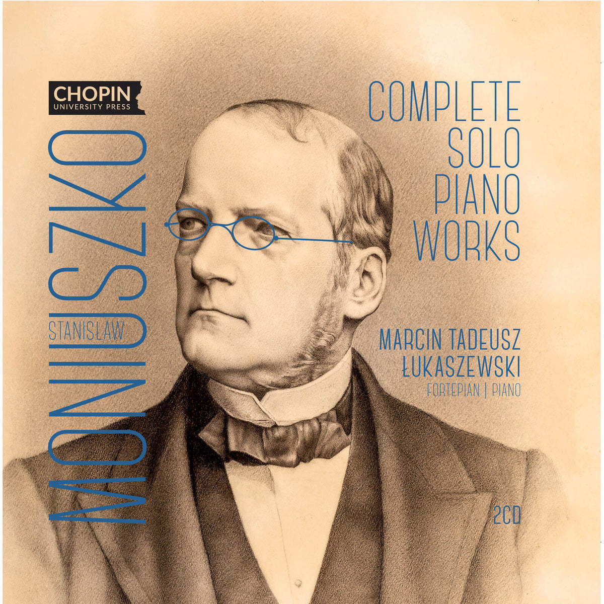 CD cover featuring a portrait of Stanisław Moniuszko and text details.
