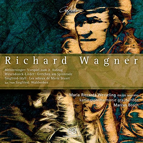 CD cover featuring Richard Wagner’s portrait and text details of musical works.