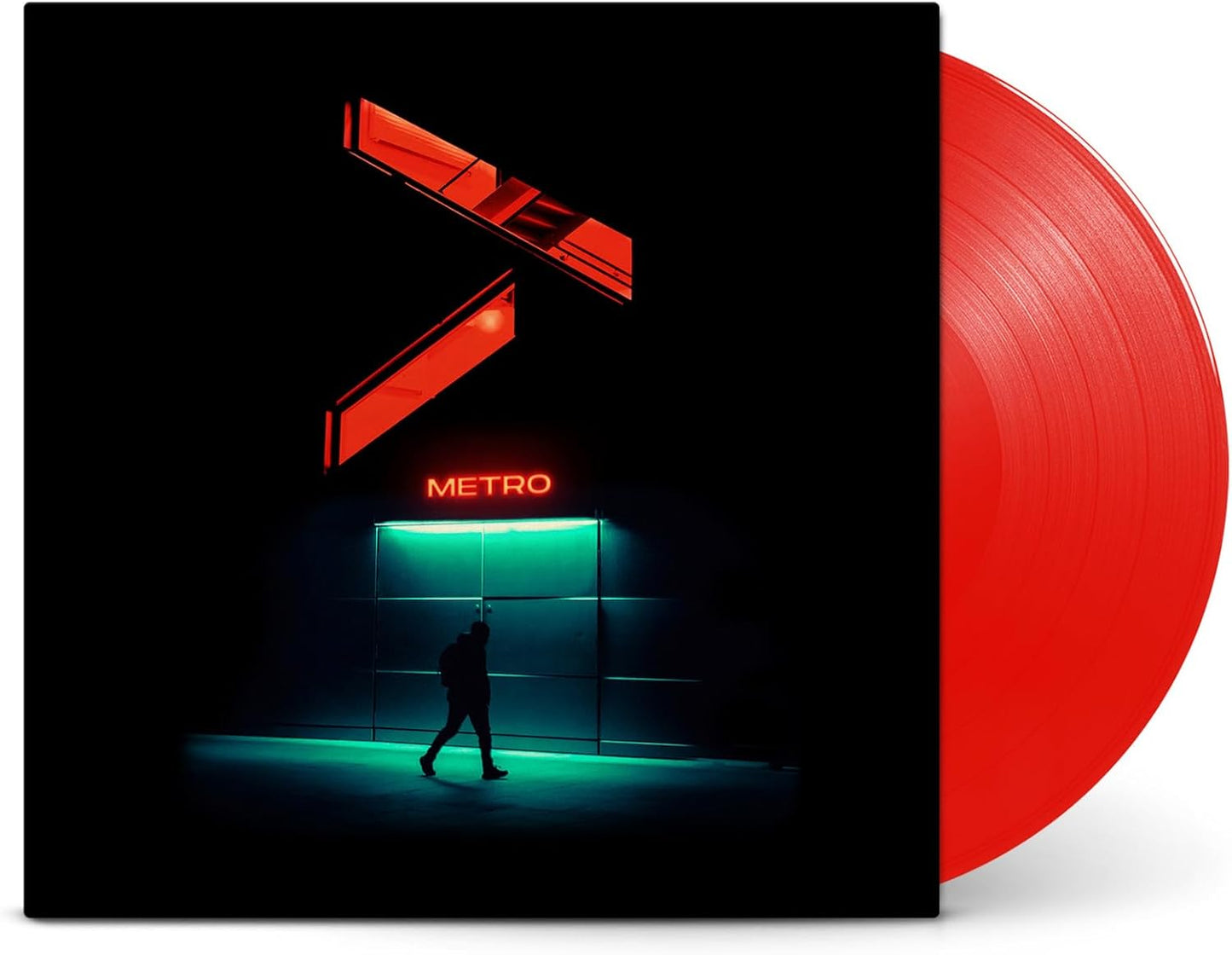 Vinyl record of "Metro" album with red cover and record.