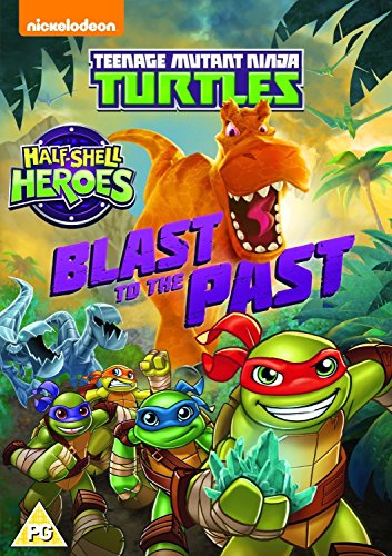 Teenage Mutant Ninja Turtles DVD cover featuring dinosaurs and the heroes.