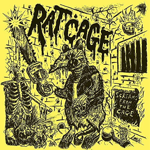 Yellow album cover with a detailed, darkly sketched anthropomorphic rat holding a hammer.