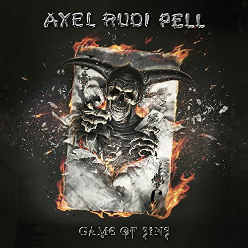 CD cover for Axel Rudi Pell’s “Game Of Sins” featuring a flaming skull card.