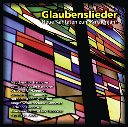CD cover with stained glass design and choral group names listed.