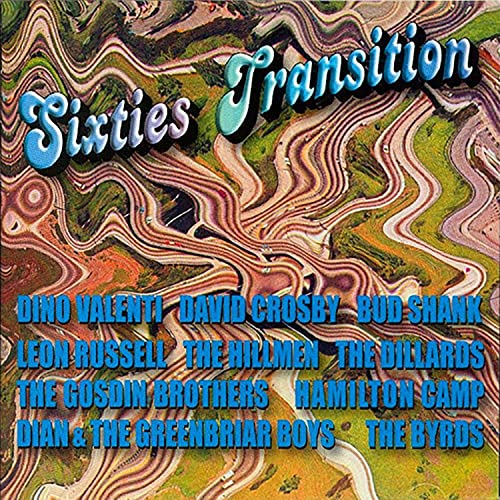 CD cover for “Sixties Transition” with swirling, colorful abstract design.