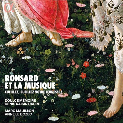 CD cover featuring feet and robes of figures standing in a floral garden.