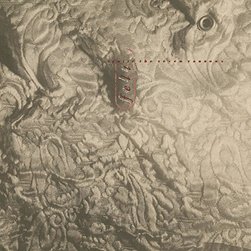 Felt album cover: textured beige background with red text and logo.