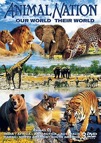 DVD cover featuring lions, elephants, giraffes, and other wild animals.