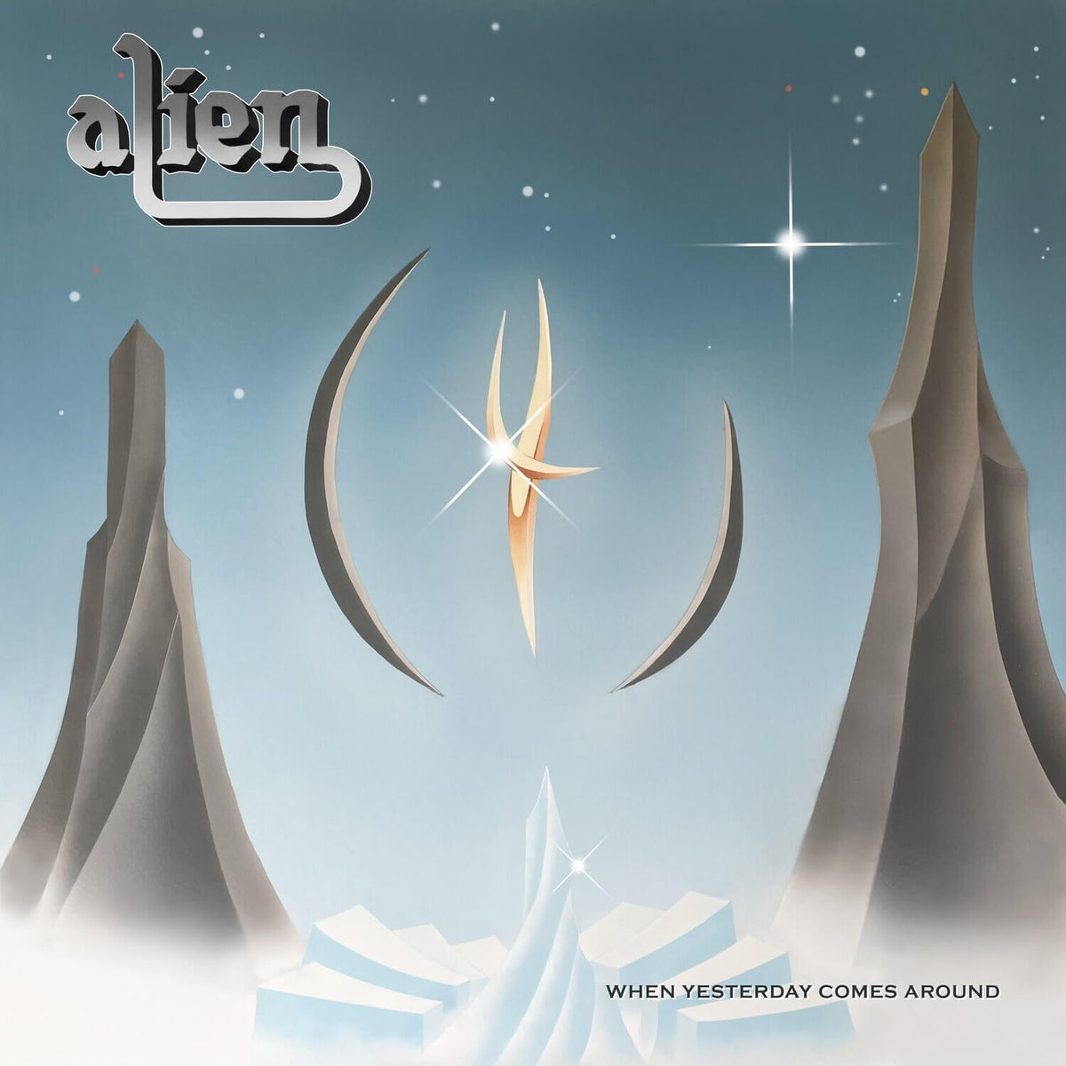 CD cover for Alien’s “When Yesterday Comes Around” with a starry landscape.