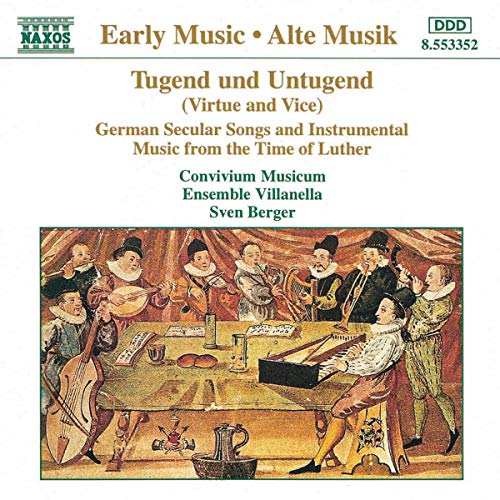 CD cover for Jacob Obrecht’s “Tugend Und Untugend” with Renaissance painting.
