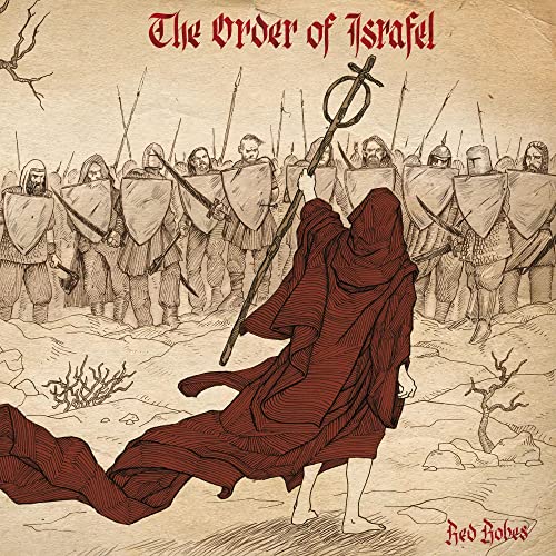 CD cover art: sketched medieval army with a robed figure.