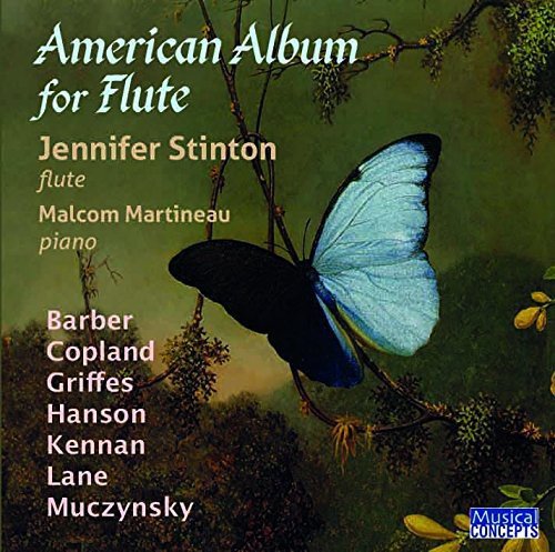 CD cover: "American Album for Flute" by Jennifer Stinton, with a butterfly.