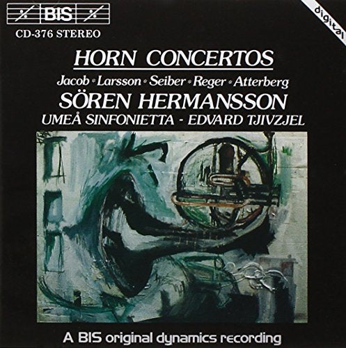 CD cover for Gordon Jacob’s Horn Concertos with abstract art.