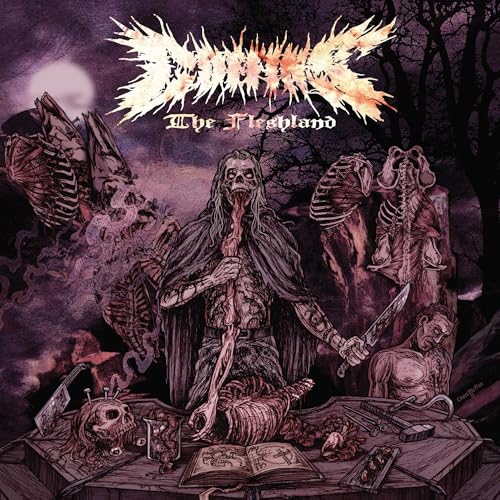 Dark fantasy album cover featuring a hooded figure and grotesque imagery.